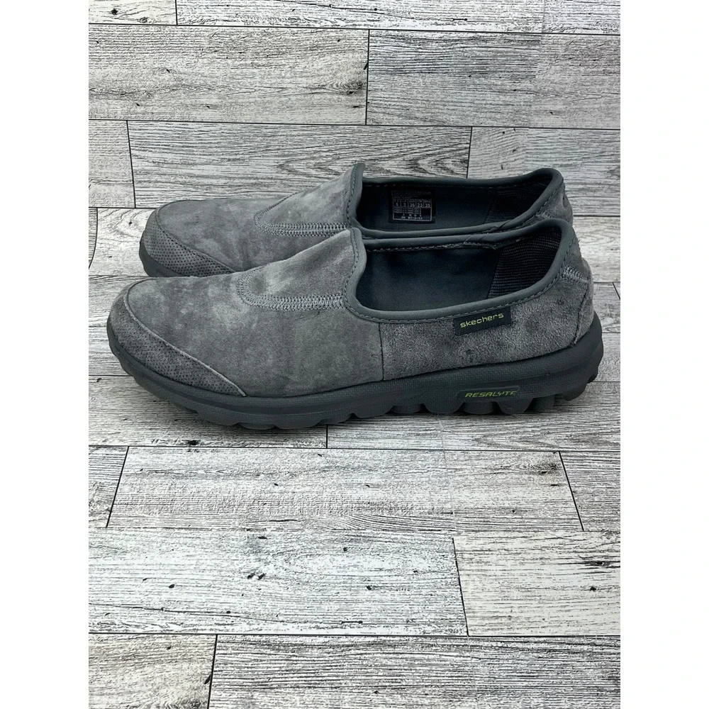 Skechers Go Walk Women's Gray‎ Suede Slip On Comfort Shoes Size 6 M